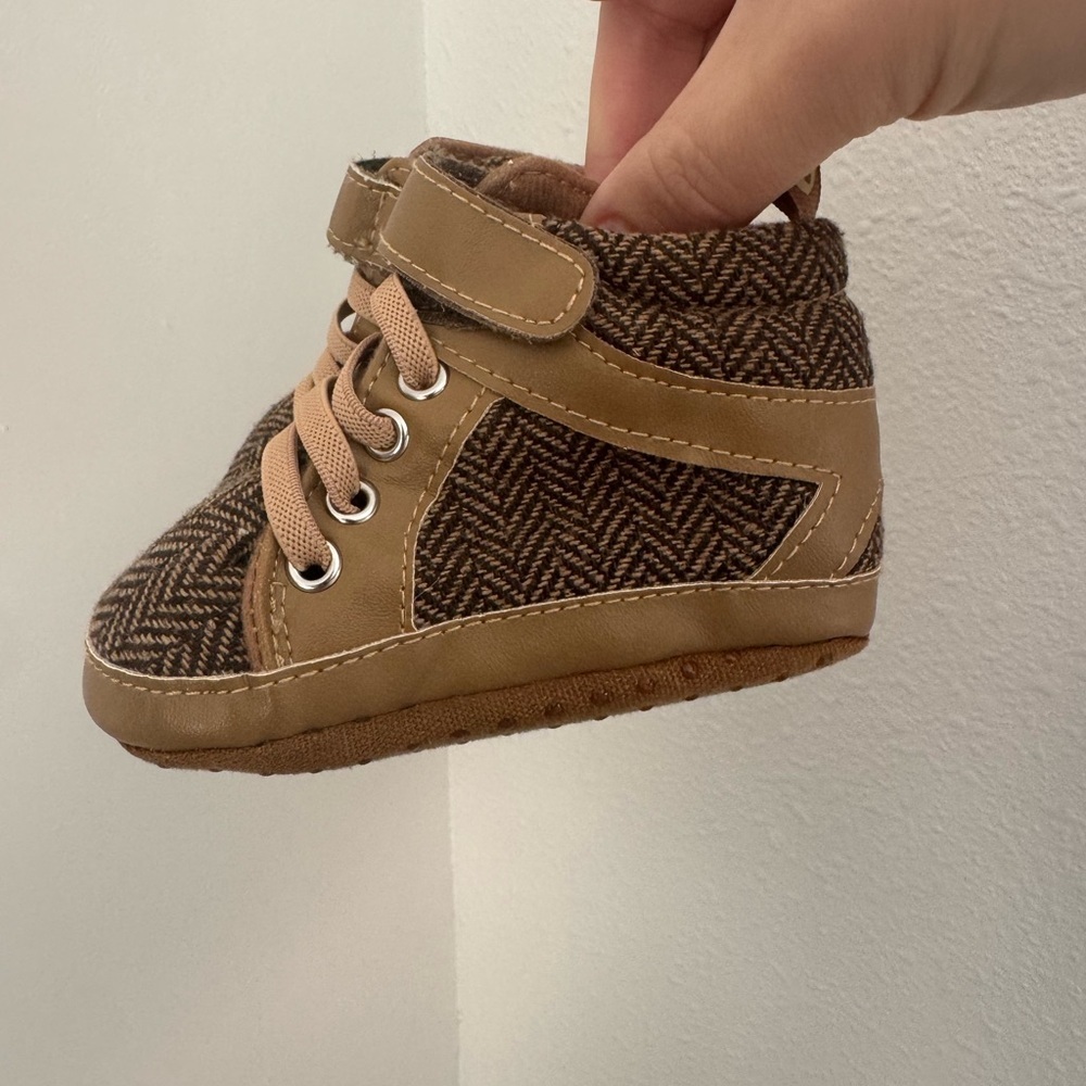 Brown And Tan Kids Shoes